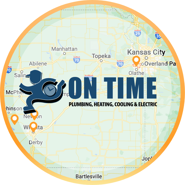 On Time Logo With Service Area Map 1
